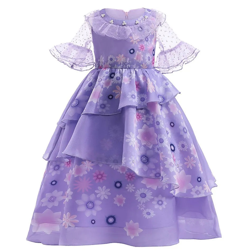 Girls Elsa Anna Dress Children Princess Carnival Dress Kids Jasmine Rapunzel Pageant Flower Disguise Cosplay Christmas Costume