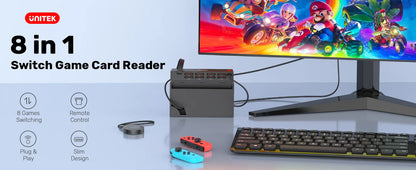 For Nintendo Switch OLED Game Switcher One-key Fast Switching Multi Gaming Card Reader 5M Wireless Control NS Accessories