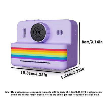 2.8 Inch Large Screen Instant Print Camera, HD Digital Video Camera for Kids, Outdoor Zero Ink Portable Print Toy Camera