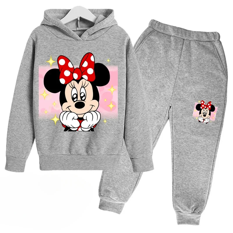 New Mickey and Minnie Cartoon Hoodie and Pants for Kids Long Sleeve Boys and Girls Spring and Autumn 2 Sets Kids Clothes Girls