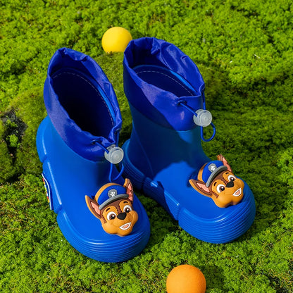 PAW Patrol children's rain shoes, non-slip middle tube rubber shoes, waterproof bunched rain boots for boys and girls