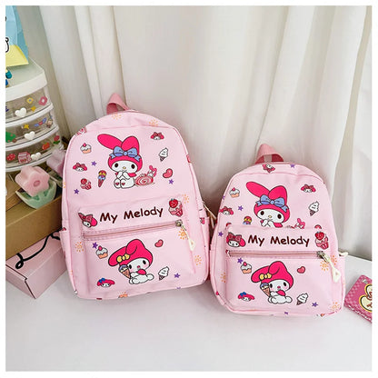 Sanrio Kuromi Hello Kitty My Melody Cinnamoroll Cartoon Backpack Cute Pompom Purin Pochacco School Bag For Adults Kids Sac A Dos