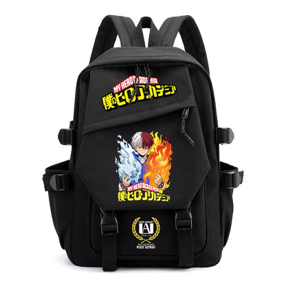 My Hero Academia cartoon backpack for primary and secondary school students black girl bag kids back to school gift