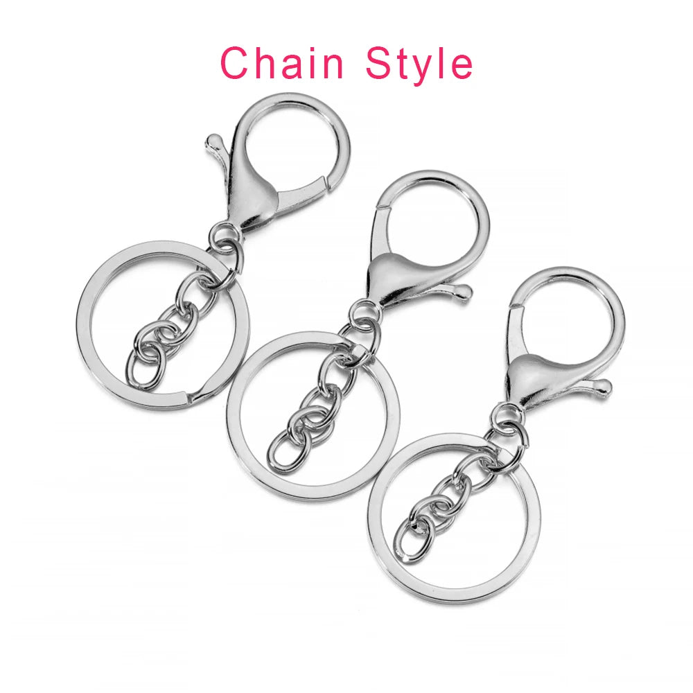 5pcs/lot Key Ring 30mm Keychain Long 70mm Lobster Clasp Key Hook Keyrings For Jewelry Making Finding DIY Key Chains Accessories