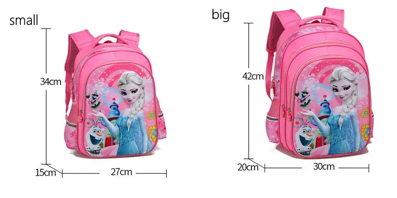 Disney New Kids Cartoon Elsa Anna Schoolbag Girls Princess Cute School Bag Children Backpacks For Grade 1-6 In Stock