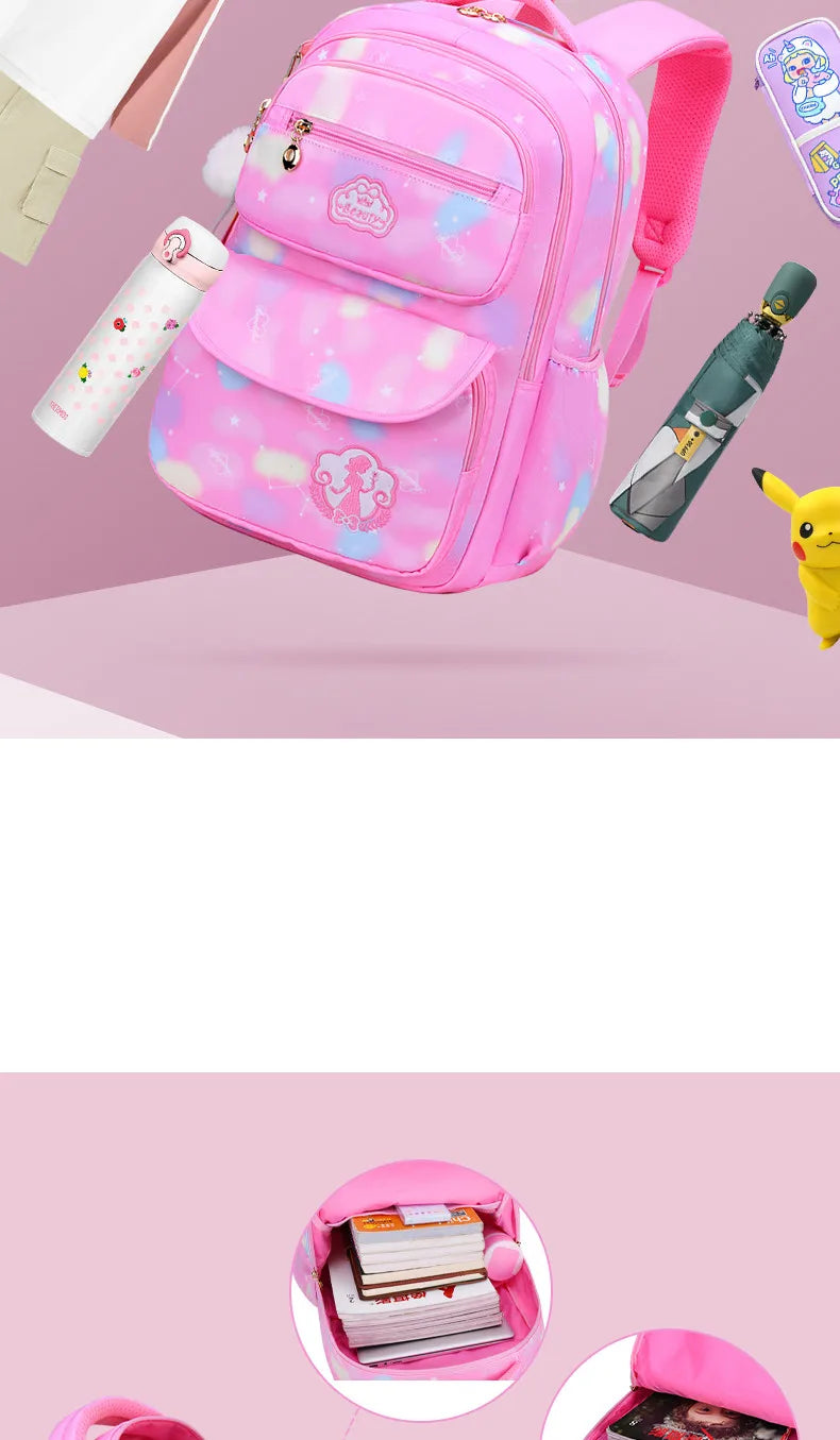 Girl Children Backpack School Bag Back Pack Pink For Kid Child Teenage Schoolbag Primary Kawaii Cute Waterproof Little Class Kit