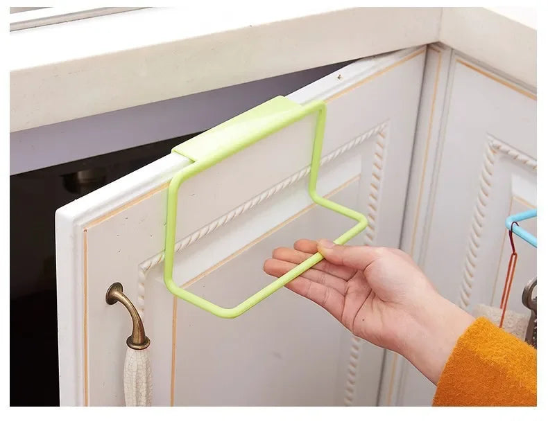 Towel Rack Hanging Holder Organizer Bathroom Kitchen Cabinet Cupboard Hanger Kitchen Bathroom Accessories Gadgets Cooking Tools