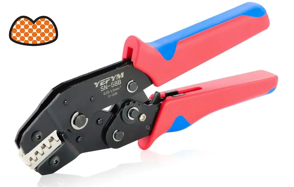 Non-insulated Open Barrel Crimping Tool SN-58B 23-16 AWG /0.25-1.5mm², Dupont Molex JST TE Terminals & EPC PCIE SATA Pins