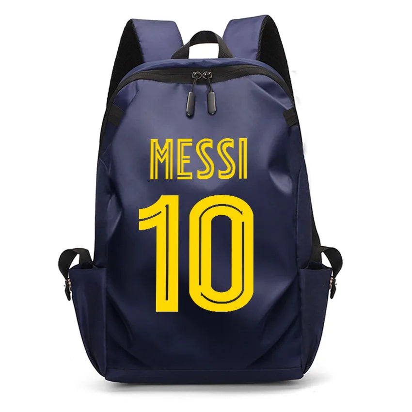 Football Super Stars MES SI Backpack Boy Girl Unisex College Student Backpack Women Men Laptop Teens Student USB Port Rucksack