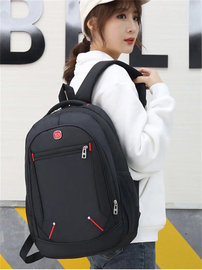 Large-capacity Student School Bag Casual Solid Color Backpack Material Oxford Men Women Backpack Multi-functional Simple Bag