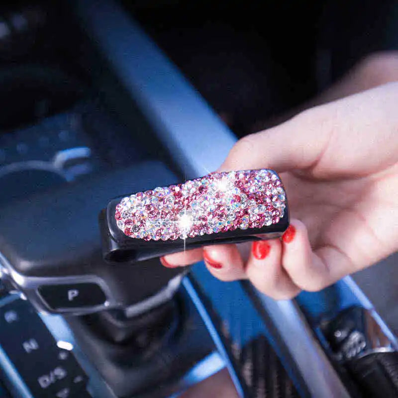 Sun Visor Mount Sunglasses Clip Holder Rhinestone Bracket Portable Sunglasses Car Crystal Clip Decoration Accessories