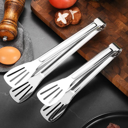 Stainless Steel Food Tongs Barbecue Tongs Meat Salad Steak Food Serving Clip Tweezers Long BBQ Cooking Tongs Kitchen Utensils