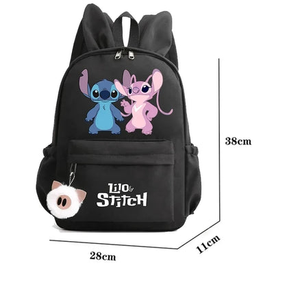 Disney Lilo Stitch Cute Backpack for Girl Boy Student Teenager Rucksack Women Casual School Bags Travel Rabbit Ears Mochila