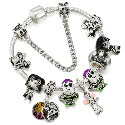 Disney 100th Princess Pumpkin Cart Mickey Minnie Dumbo Charm Stitch Beads Fit Original Pandora Bracelets DIY Jewelry Gifts Toy