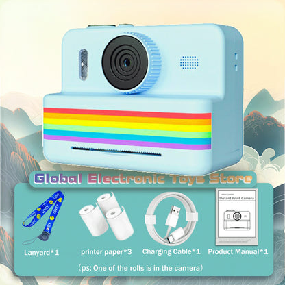 2.8 Inch Large Screen Instant Print Camera, HD Digital Video Camera for Kids, Outdoor Zero Ink Portable Print Toy Camera