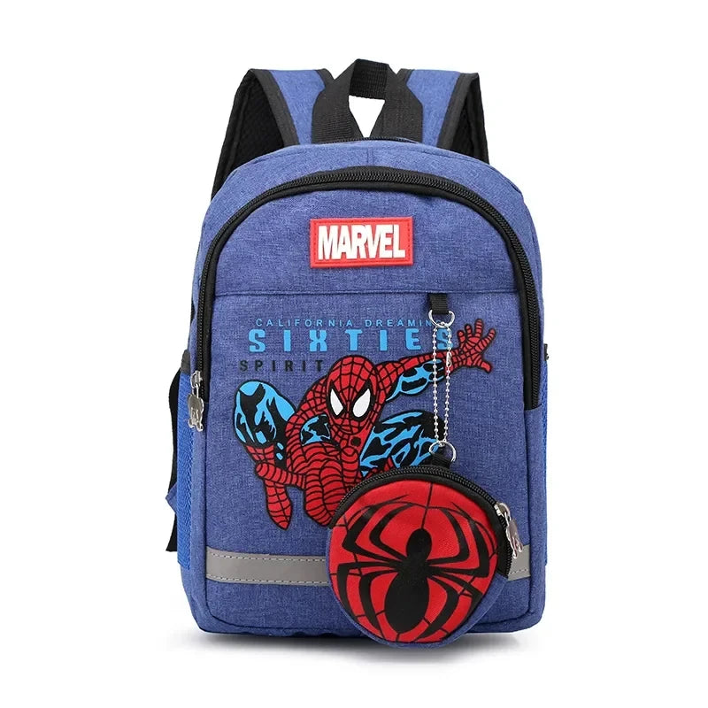 Disney Backpacks for Kids Preschool Child Captain America Spider Men Pattern School Bags Teenager Lightweight Cute Knapsack