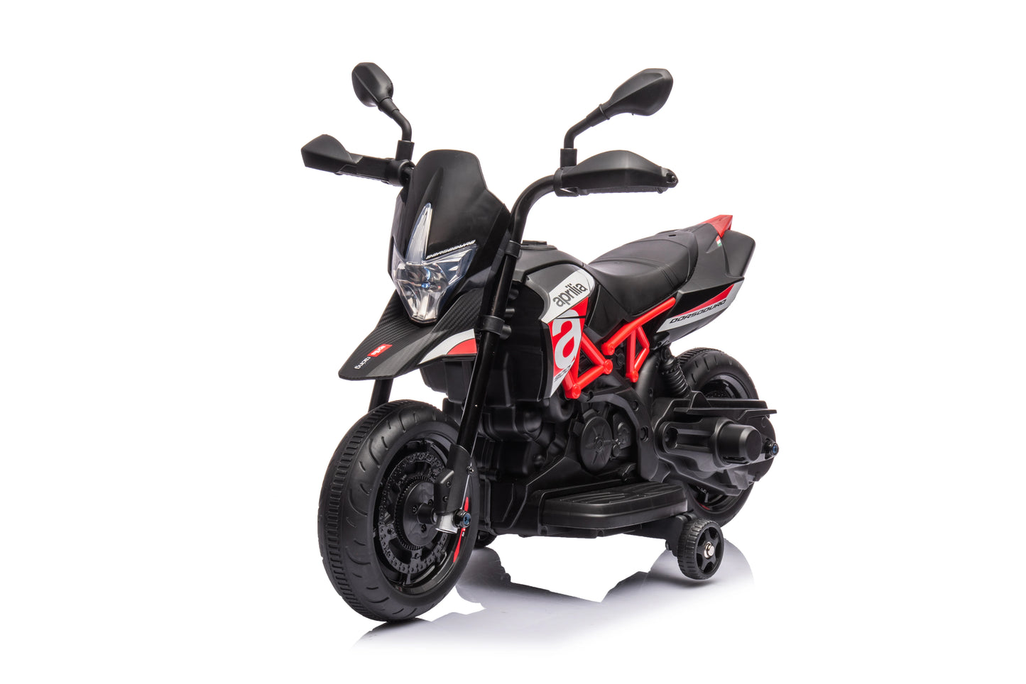 Red, Licensed Aprilia Electric Motorcycle, 6V Kids Motorcycle, Ride On Toy w/Training Wheels, LED Lights, Sounds & Music, Batter