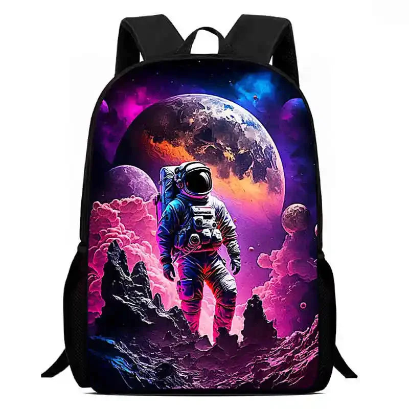 Cartoon Night Sky Child School Backpack With Lunch Bags Pencil Bags For Kindergarten,Best Gift For Boys and Girls