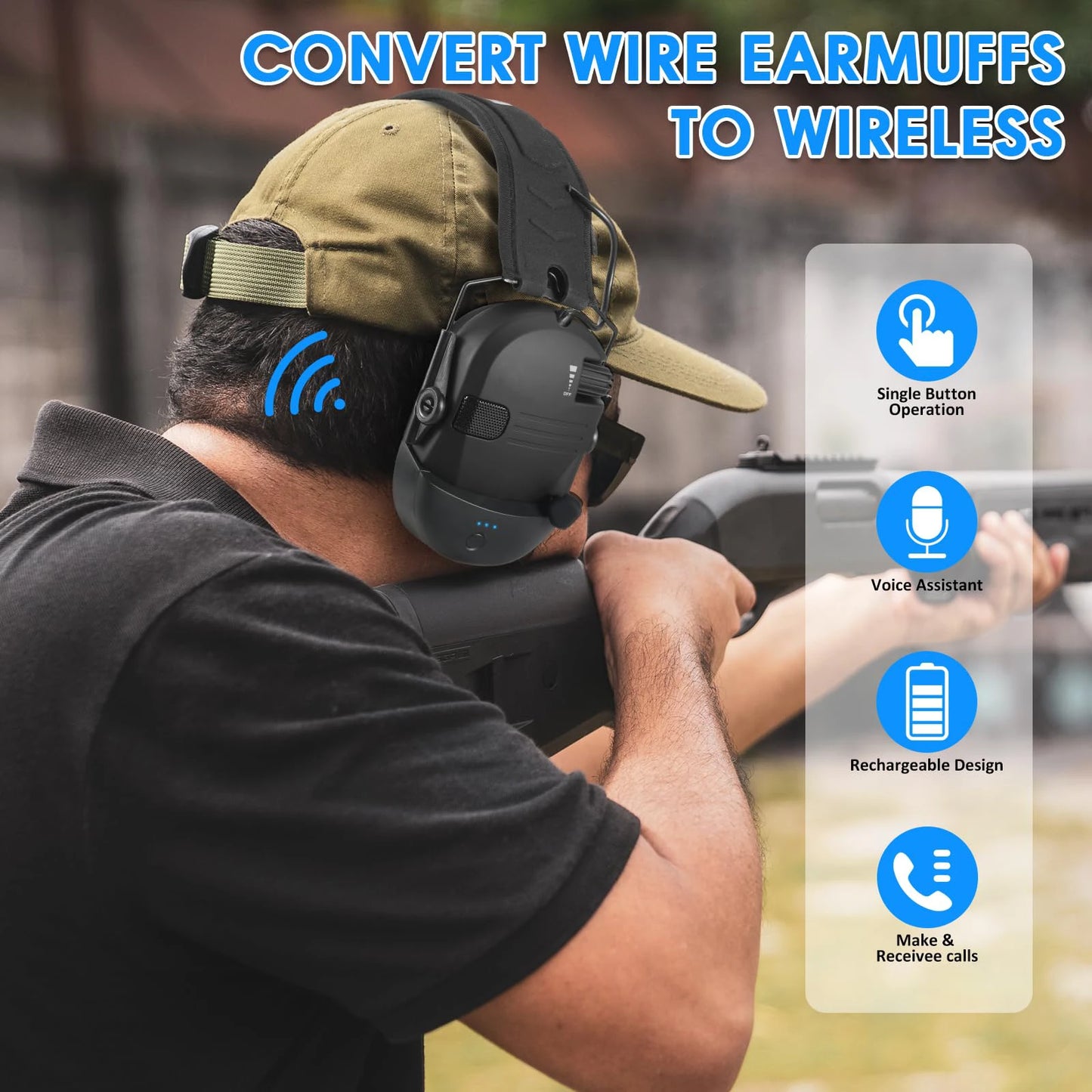 Hot!Earmuffs Active Headphones for Shooting Electronic Hearing protection Ear protect Noise Reduction active hunting headphone