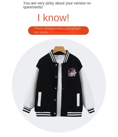 Sanrio Girls Boys Cartoon Kuromi Jacket Children Teen Coats Spring Autumn Kids Single breasted Jackets Casual Sports Outerwear