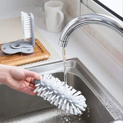 Practical Sink 2-in-1 Scrubber Glass Bottles Brush Suction Cup without dead ends Cleaning Brushes Kitchen Accessories Gadgets