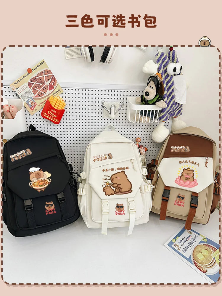 Kapibara school bag high-capacity primary school students junior high school girls good-looking teenagers backpack