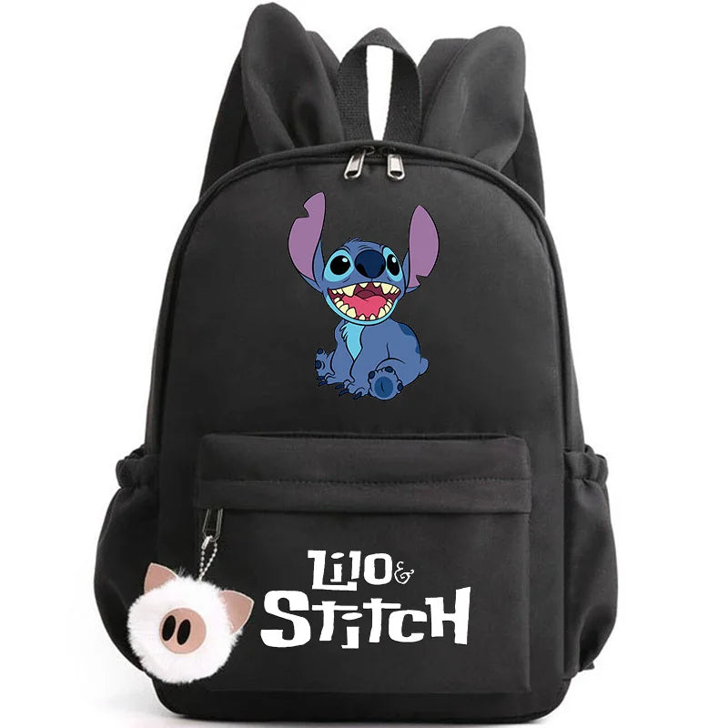 Disney Lilo Stitch Cute Backpack for Girl Boy Student Teenager Rucksack Women Casual School Bags Travel Rabbit Ears Mochila