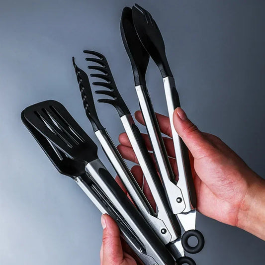 Nylon Tongs Heat Resistant Barbecue Clip Cooking Clamp Spatula Lo Mein Noodles Clip Bread Bakery Salad Folder Bbq Spatula Sets