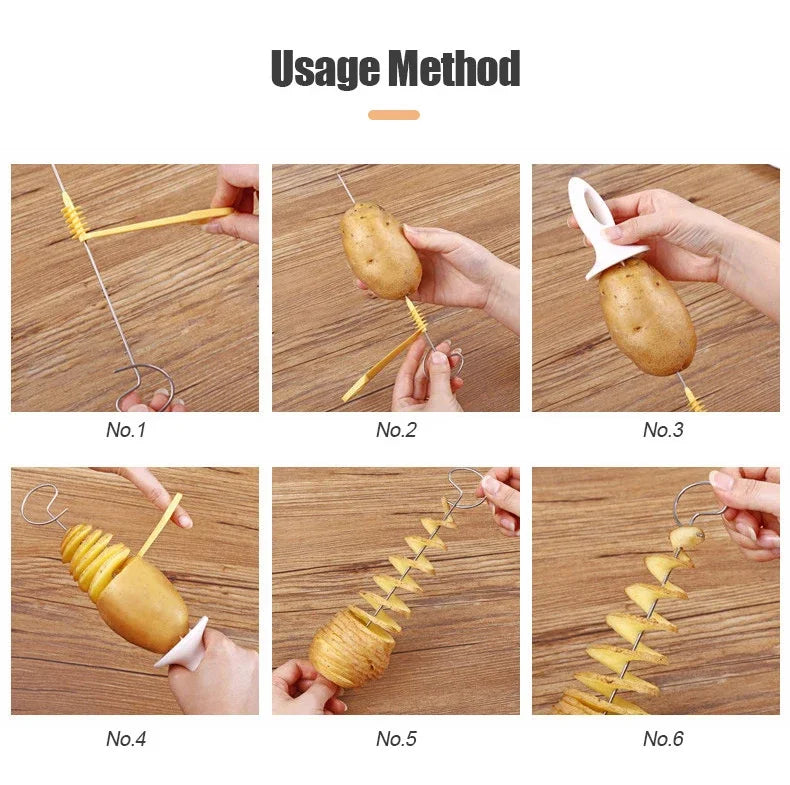 Whirlwind Potato Spiral Cutter Potato Tower Making Machine Vegetable Slicer Creative Vegetable Tools Kitchen Accessories Gadgets