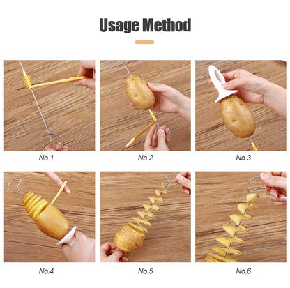 Whirlwind Potato Spiral Cutter Potato Tower Making Machine Vegetable Slicer Creative Vegetable Tools Kitchen Accessories Gadgets