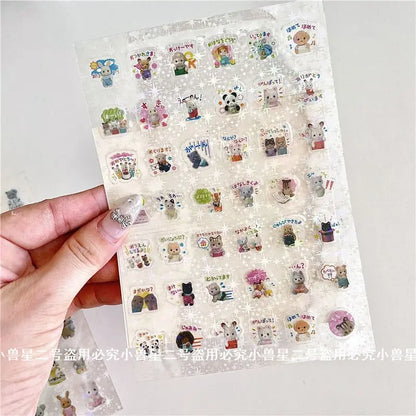 Cute Sylvanian Families  Cartoon Stickers Kawaii Girls Kids Calico Critter Anime Decals Toys DIY Laptop Phone Waterproof Sticker