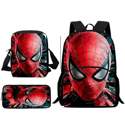 3Pcs Set anime Spiders-man Child Backpacks Shoulder Bag Pencil Case Pupil Large Capacity School Bags for Boys Girls Best Gift