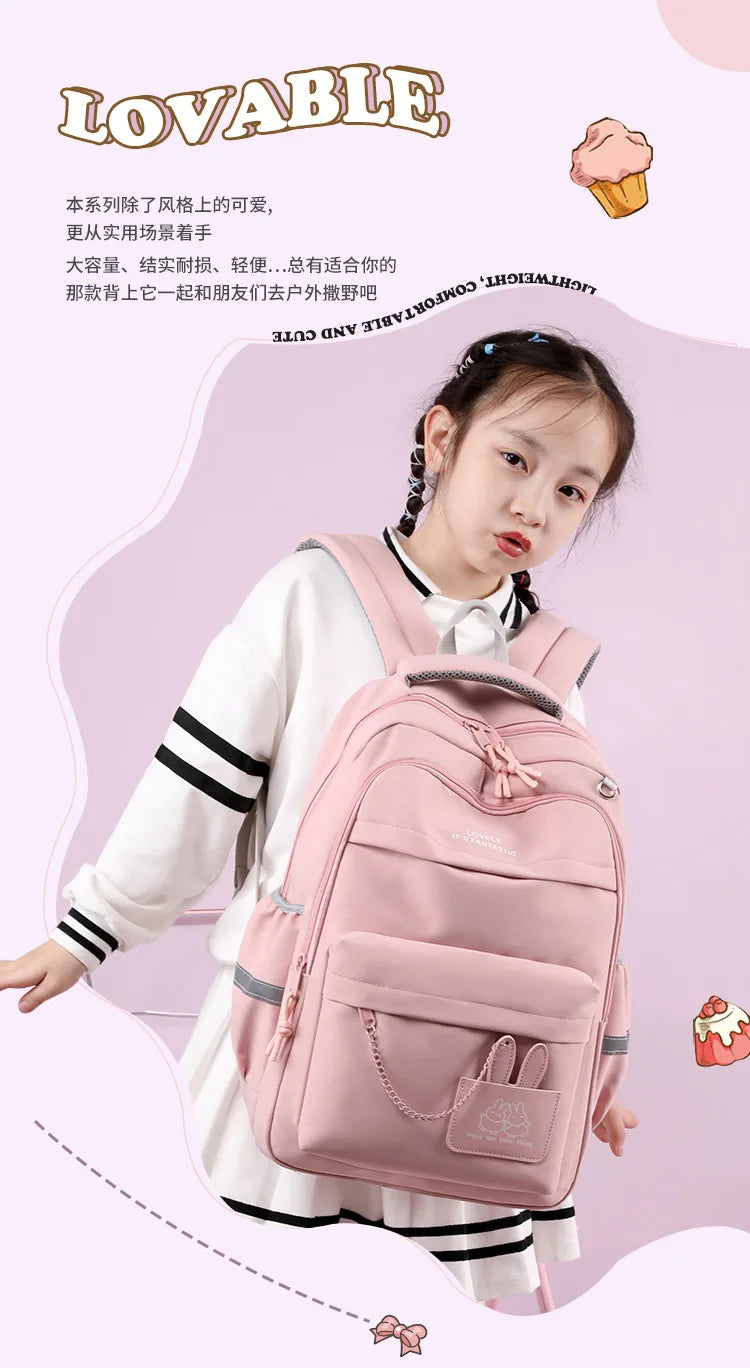 girls school bag for kids purple school backpack for girls children pink bookbag primary students gift large capacity backpack