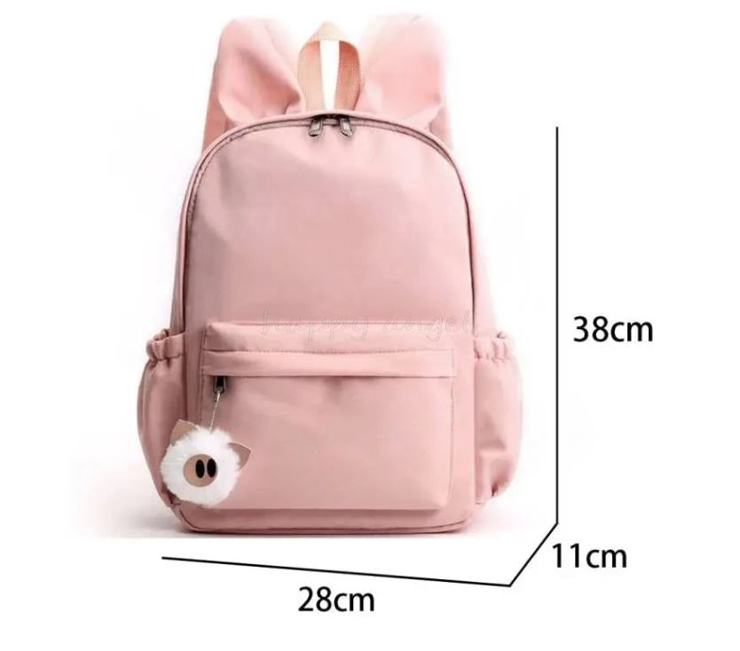 Hot Disney Lilo Stitch Backpack for Girls Boys Student Teenager Rucksack Women Casual School Bags Travel Rabbit Ears Mochila