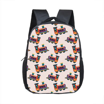 Cute Cartoon Train Locomotive Print Backpack for 2-4 Years Old High-speed Train Kids Bookbags Boy Girl Toddler School Bag Gift