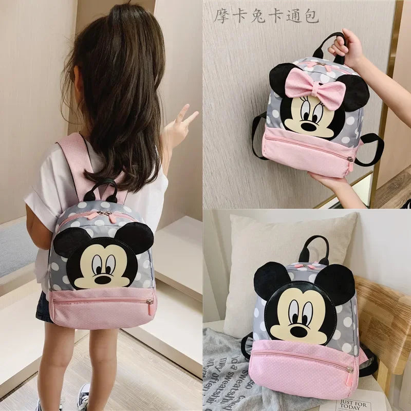 Disney Cute Backpack for Baby Boys Girls Pink Minnie Mickey Mouse Children Lovely Schoolbag Kindergarten Schoolbag Kids Gift