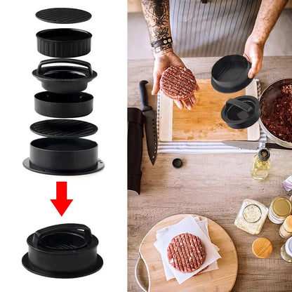 Round Hamburger Burger Press Beef Grill Food-Grade ABS Hamburger Helper Meat Press Cutlets Patty Maker Mold Kitchen Gadgets