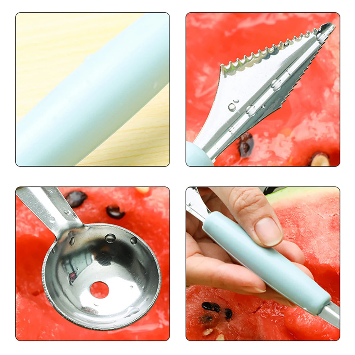 DIY Melon Scoops Ballers Multi Function Fruit Carving Knife Watermelon Baller Scoop Fruit Useful Things For Kitchen Accessories