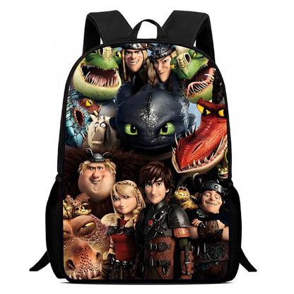 Cartoon How to T-Train Your D-Dragon Child School Backpack With Shoulder Bags Pencil Bags,School Bags for Boys Girls,Best Gift