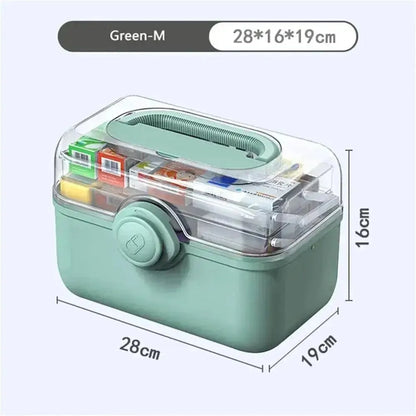 Large Capacity Family Medicine Organizer Box Portable First Aid Kit Medicine Storage Boxes Organizers Plastic Organizing Home