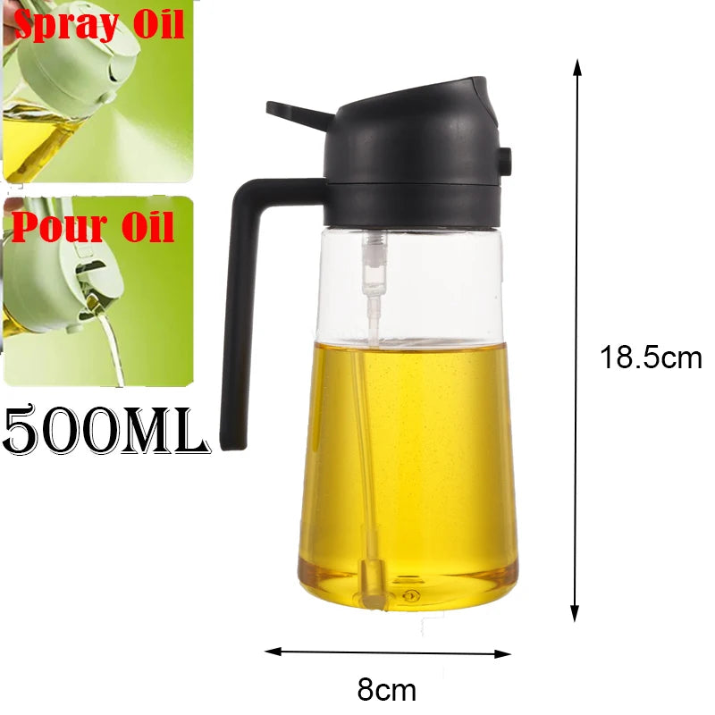 2 in 1 Spray for Olive Oil Spray Sprayer Dispenser Bottle Comfortable Handle Design for Barbecue Air Frying Pan Oven Camping