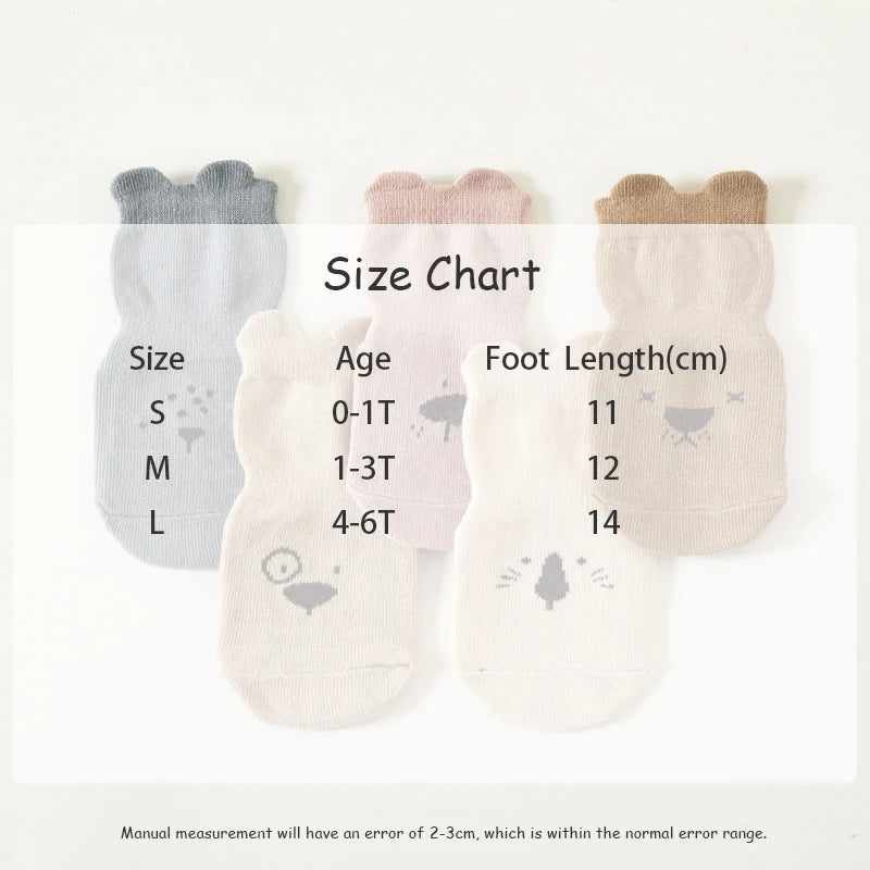 5 Pairs a Lot 2024 New Baby Floor Socks Toddler Girls Cute Indoor Walking Socks Infant Boys Non Slip Bottom Socks