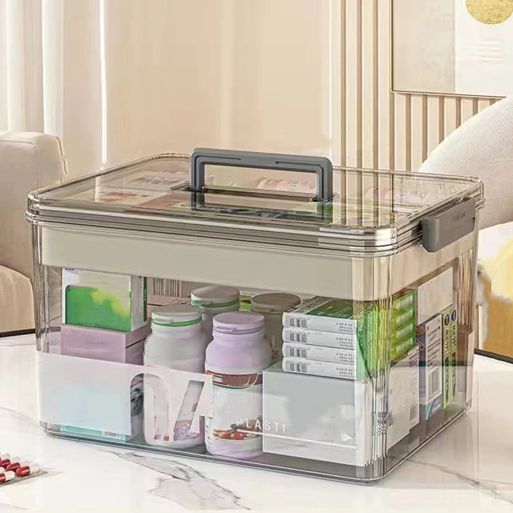 Medicine Box Drawer Home Light Luxury Transparent Multi layered Stackable Dust Proof Large Capacity Desktop Storage Organizer