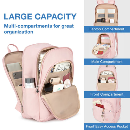 BAGSMART Backpacks for Women School Bag for girl 17.5''/15.6'' Notebook Travel Laptop Computer Backpack with USB Charging Port