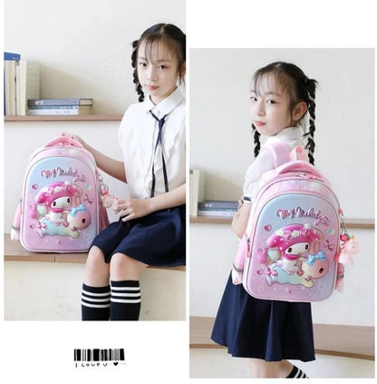 Lovely Kuromi Melody New Backpack For Girls Hello Kitty Princess School Bags Kids Satchels Kindergarten Bookbag Mochila Infantil