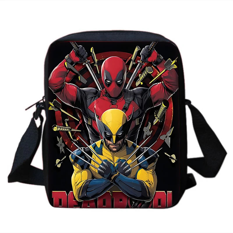 3Pcs Set Deadpools Heroes Child Backpacks Shoulder Bag Pencil Case Pupil Large Capacity School Bags for Boys Girls Best Gift