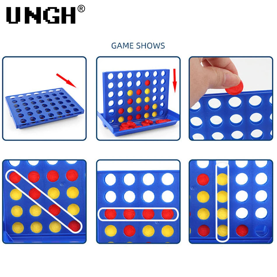 UNGH Four In A Row Bingo Chess Connect Classic Family Board Game Toys Fun Educational Toy for Kids Children Entertainment Game