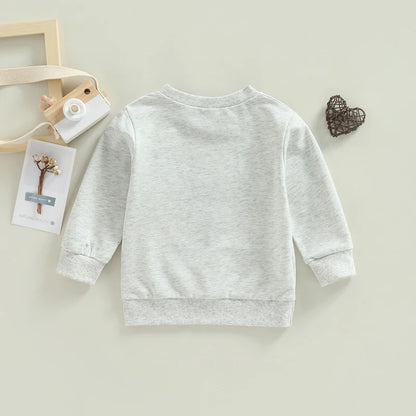 2022-09-02 Lioraitiin 0-6Years Toddler Kids Girl Boy Sweatshirt Ball Season Daddy Mommy Letters Football Print Pullover Tops