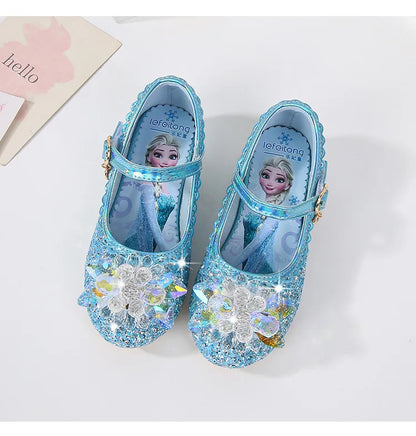 2024 Spring New Children's Shoes Ice And Snow Romance Princess Elsa Shoes Girl's Fashion Sandals Crystal Princess Shoes