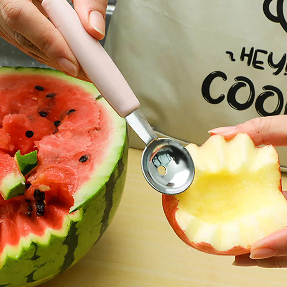 DIY Melon Scoops Ballers Multi Function Fruit Carving Knife Watermelon Baller Scoop Fruit Useful Things For Kitchen Accessories